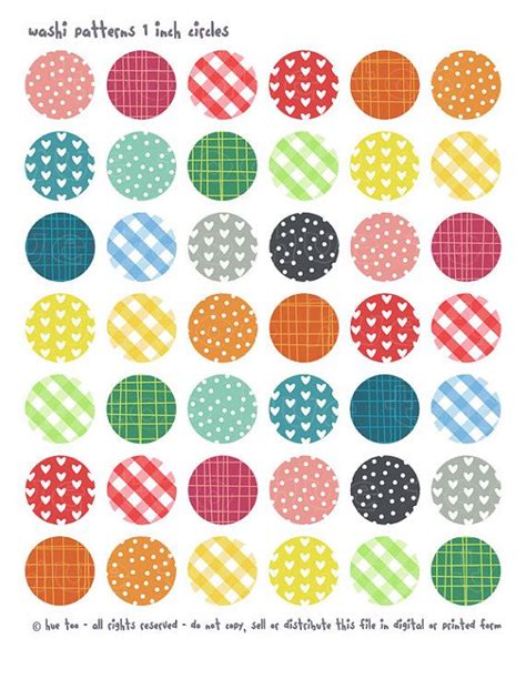 1 Inch Circles And Squares Washi Tape Patterns Collage By Huetoo