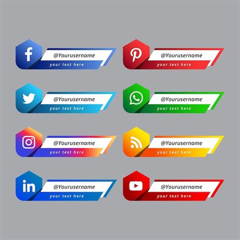 Premium Vector Set Of Social Media Lower Third Icons