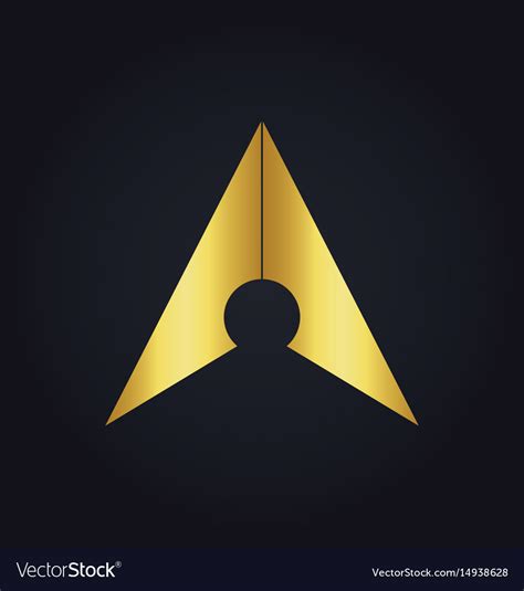 Gold Arrow Navigation Colored Logo Royalty Free Vector Image