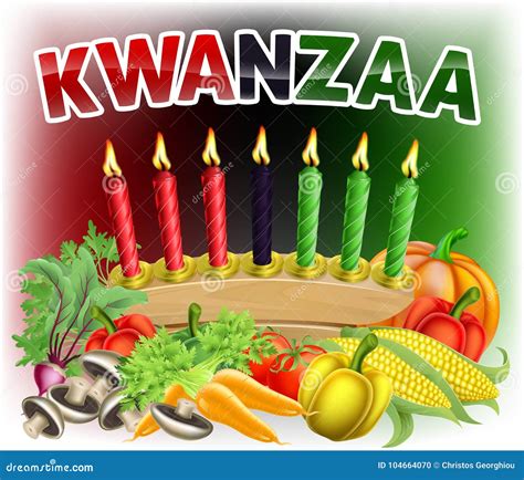 Happy Kwanzaa First Harvest Design Stock Vector Illustration Of