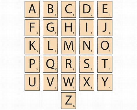 Scrabble Tiles Alphabet Svg Letters Clipart Dxf Eps Png Etsy