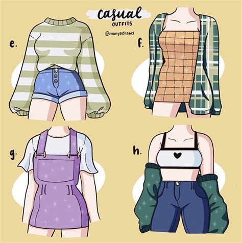 Manyadraws Casual Outfits Drawing Anime Clothes Clothing Design Sketches Cute Art Styles