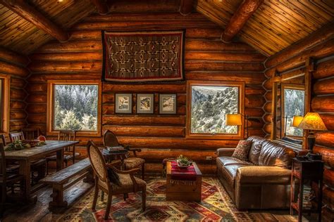 Hd Wallpaper Log Cabin Inside Indoors Interior Furniture Rustic