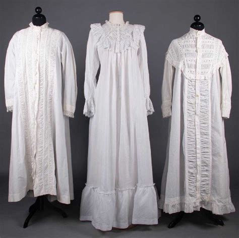 Three White Cotton Nightgowns 1870 1890s May 14 2019 Augusta