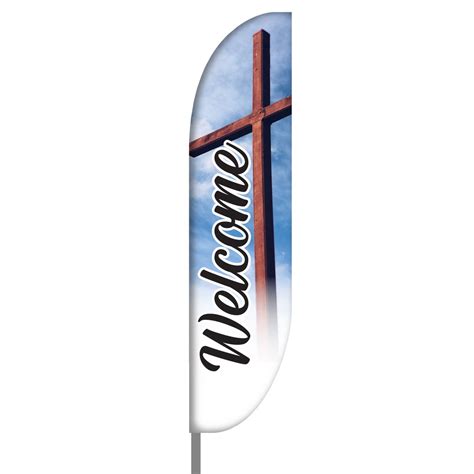 Welcome Feather Flag For Church Lush Banners