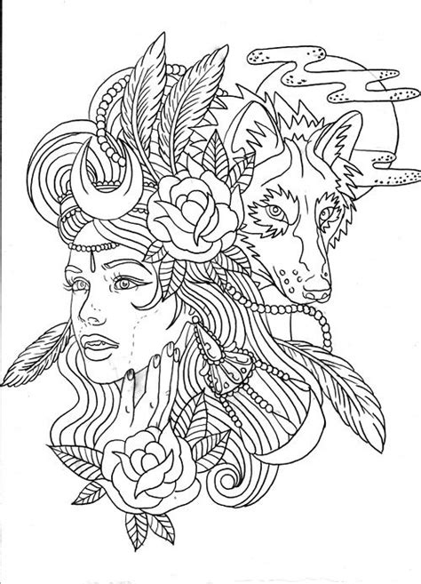 Wolf Girl Coloring Sheets Coloring Pages