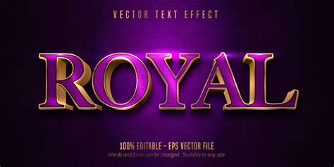 Royal Purple And Shiny Gold Outline Editable Text Effect 1309047 Vector