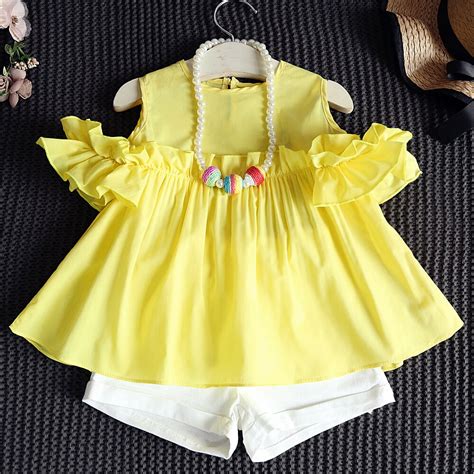 2016 New Summer Baby Girls Clothes Suits Doll Butterfly Shirts Shorts