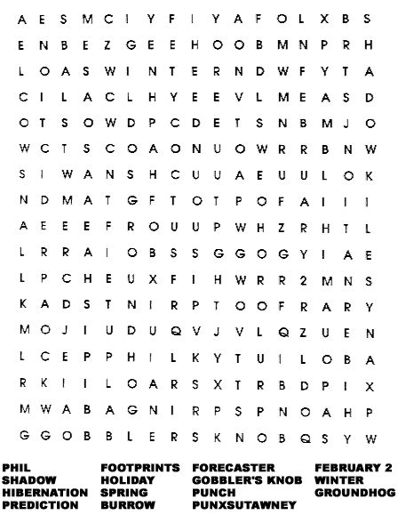 Unit 5 Groundhog Day Word Search Each Festival Celebration Increases