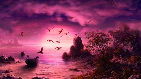 1366x768px Purple Sunset Wallpaper Wallpapersafari