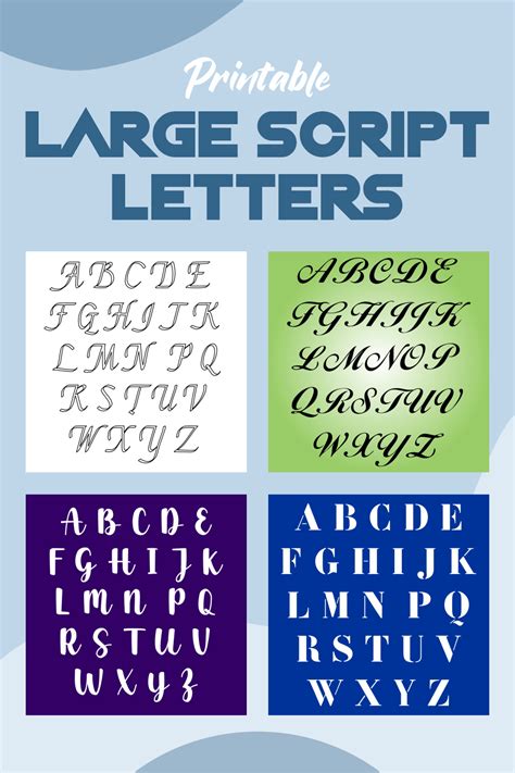 10 Best Printable Large Script Letters