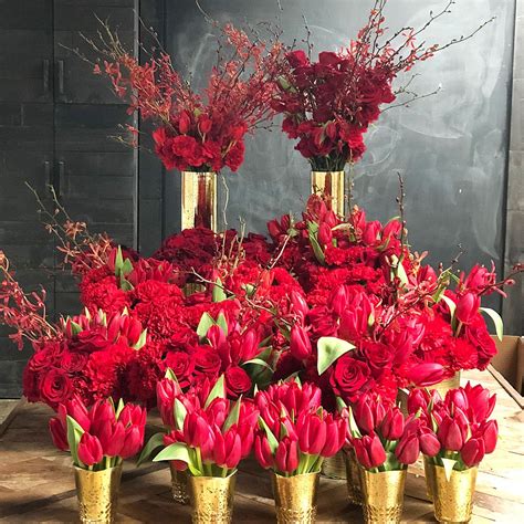 Chinese New Year Flowers Red Centerpieces Red Flower Arrangements For