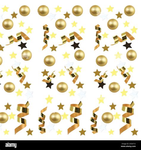 Pattern For Christmas On A White Background With Gold Christmas