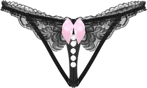 YOOJIA Damen String Perlenstring Micro String Ouvert Panty Tanga Slip