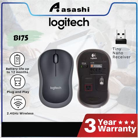Logitech B175 Black Wireless Usb Optical Mouse 910 002635 Must Buy