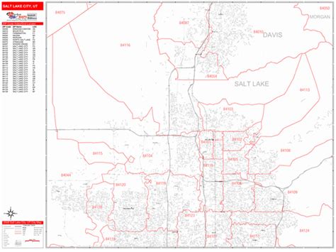 Check spelling or type a new query. Salt Lake City Utah Zip Code Wall Map (Red Line Style) by ...