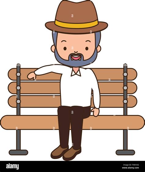 Old Man Sitting On Bench Stock Vector Image And Art Alamy