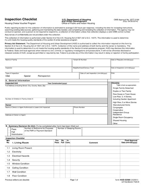 Hud Inspection Checklist 2020 2022 2020 2022 Fill And Sign Printable