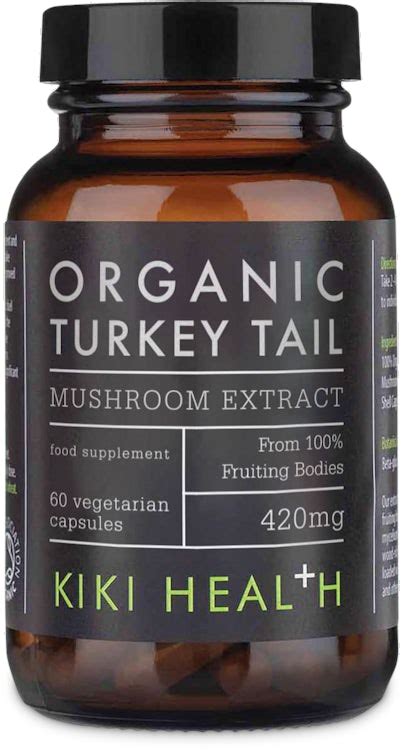 kiki health organic turkey tail extract mushroom 60 vegicaps medino