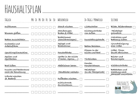 Haushaltsplan zum putzen kostenlose vorlagen checkliste talude. Haushaltsplan mit Vorlage zum Download | Haushaltsplaner ...