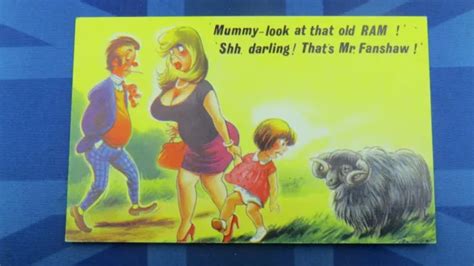 Saucy Bamforth Comic Postcard 1960s Big Boobs Old Ram Mr Fanshaw No 2451 £680 Picclick Uk