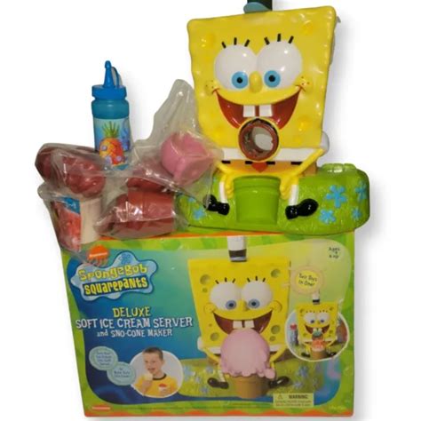 Spongebob Squarepants Deluxe Soft Ice Cream Server Sno Cone Maker Nickelodeon Picclick