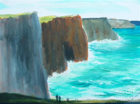 The Cliffs Of Moher In The Viridian Isle Painting By Chris Murray