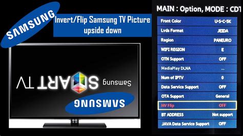 In this tutorial i show you how to access the secret service menu on all samsung tvs (smart tvs and non smart tvs). Samsung TV Flip/Invert Picture Upside Down. (Mirror Mode ...