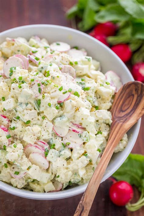 Place the potatoes into a pan of salted boiling water and cook for 15 minutes or until tender when pierced with the tip of a knife. Creamy Potato Salad Recipe - NatashasKitchen.com