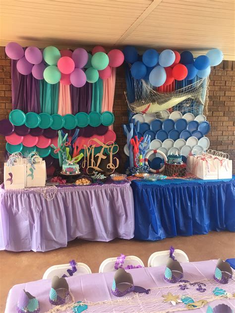 Shark and mermaid party | Joint birthday parties, Twin birthday parties, Combined birthday parties