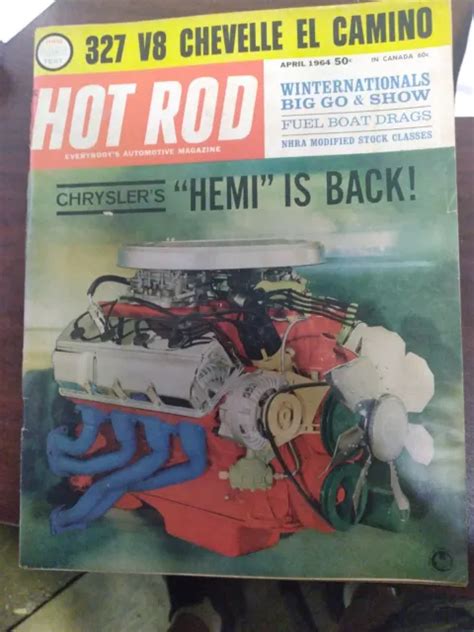 1964 April Hot Rod Magazine Vintage Hemi Chevy Ford Mopar Gm Racing 9