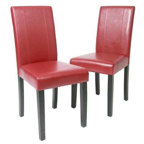 Gently used, vintage, and antique leather dining chairs. Levi Faux Leather Dining Chairs (Red) | MCC Trading Ltd ...