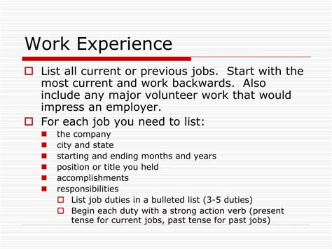 Work Experience Meaning And Examples Lowongan Pekerjaan Job Vacancy