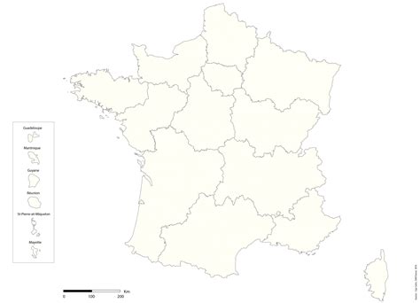 Lien pour télécharger et imprimer la carte de france vierge des régions. France-Region-Echelle-Vierge - Cap Carto encequiconcerne ...