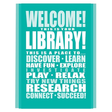 Welcome This Is Your Library Laminated Poster Pack Library Signage