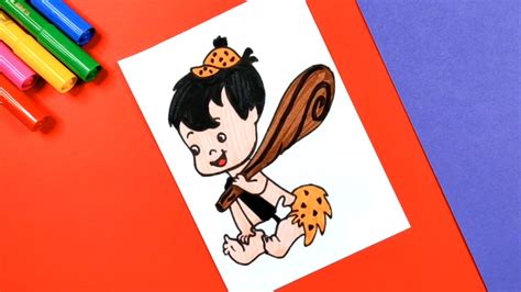 how to draw bamm bamm rubble form the flintstones drawing the flintstones character draw