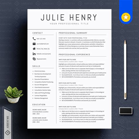 Modern Resume Template And Cover Letter Cv Template Etsy Modern