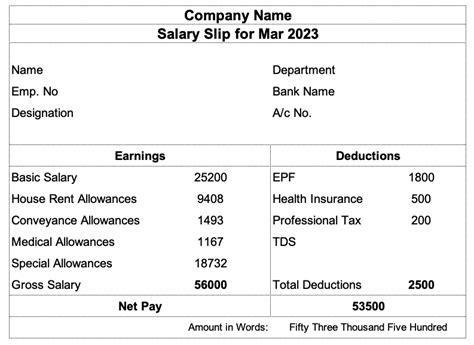 simple salary slip formats in excel word pdf download