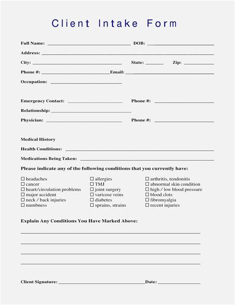 esthetician client consultation form template