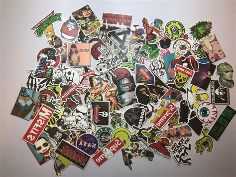 100 Skateboard Stickers Bomb Vinyl Laptop Luggage Decals