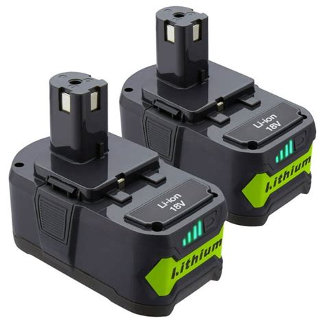 2 pack 6000mah 18 volt lithium ion battery for ryobi 18 volt one p102 p103 p104 p105 p107 p109