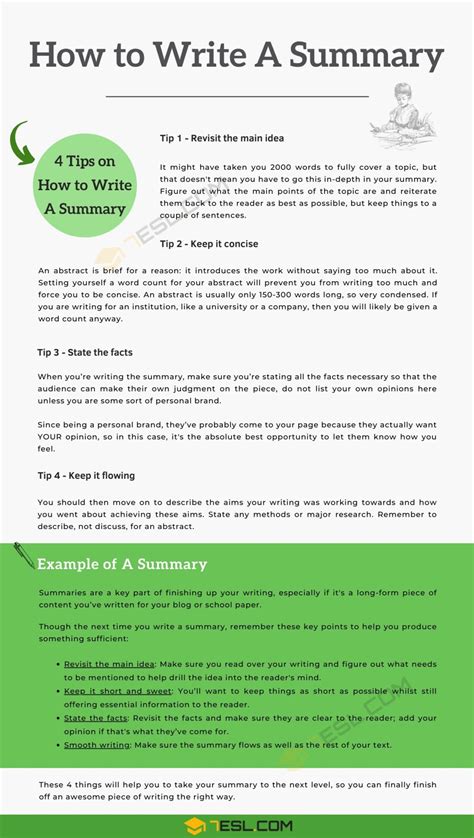 How To Write A Summary 4 Useful Tips For Writing A Summary • 7esl