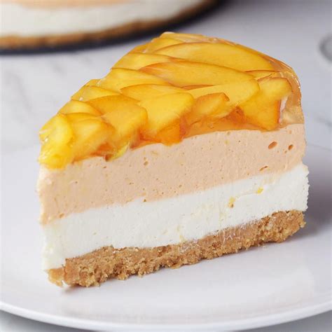 Peaches ‘n’ Cream Cheesecake Recipe By Tasty Peach Cheesecake Cheesecake Recipes Dessert