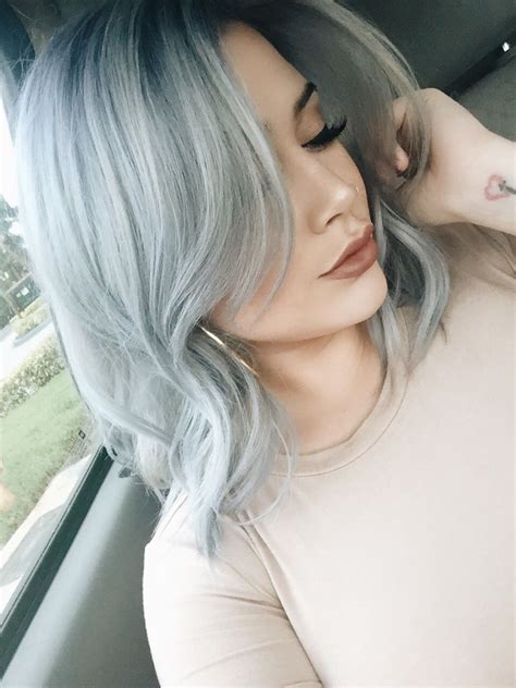 Icey Blue Silver Hair Ig Thecaritru Haarfarben Schulterlange