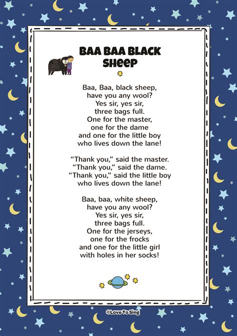Baa Baa Black Sheep Nursery Rhyme Free Kids Videos And Activities