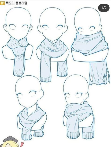 Scarf Drawing Reference Anime Poses And Art Inspiration