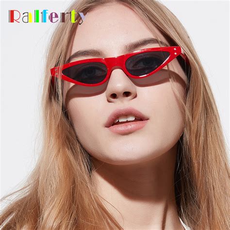 Ralferty Small Cat Eye Sunglasses Women Retro Uv400 Sun Glasses For
