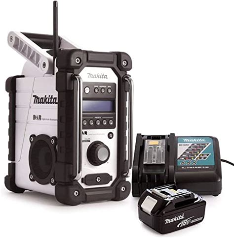 Makita Dmr104w White Dabfm Site Radio With 1 X 40ah Battery And Charger