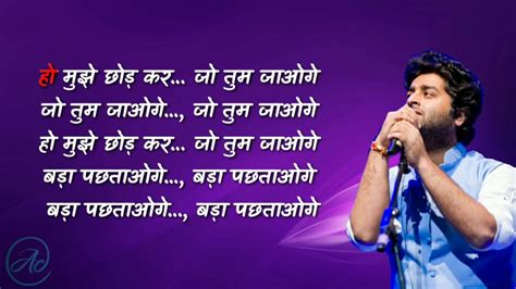 Pachtaoge Karaoke Hindi Lyrics Youtube
