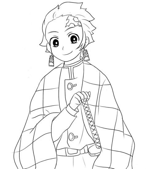 Friendly Tanjiro Coloring Page Download Print Or Color Online For Free